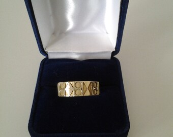 Bague Fusion Célesterre Or jaune 10K / Or blanc 10K Symboles de géométrie sacrée**FREE SHIPPING**Cadeau idéal