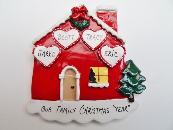 personalized house christmas ornament for family of 4 four personalized house christmas ornament for family of 4 four