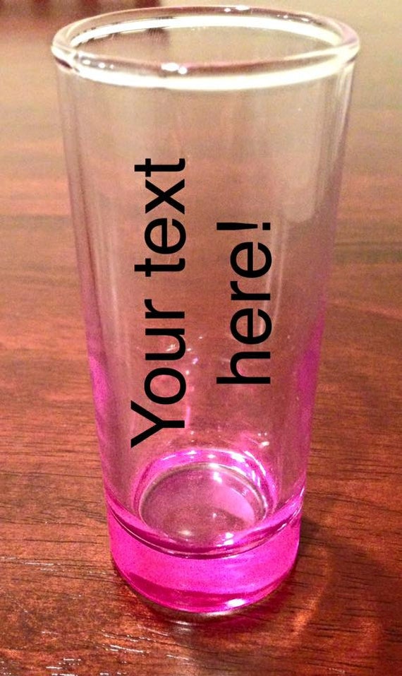 pink shot glass bridal party personalized shot glass