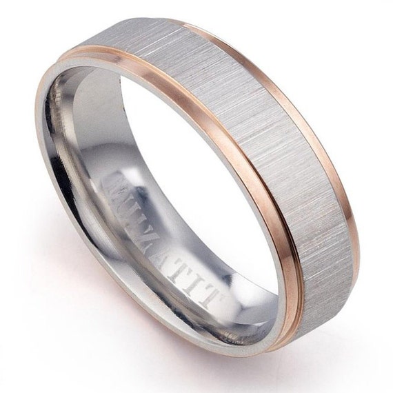 Rose Gold Titanium Wedding Band Titanium Ring by TRIBELosAngeles