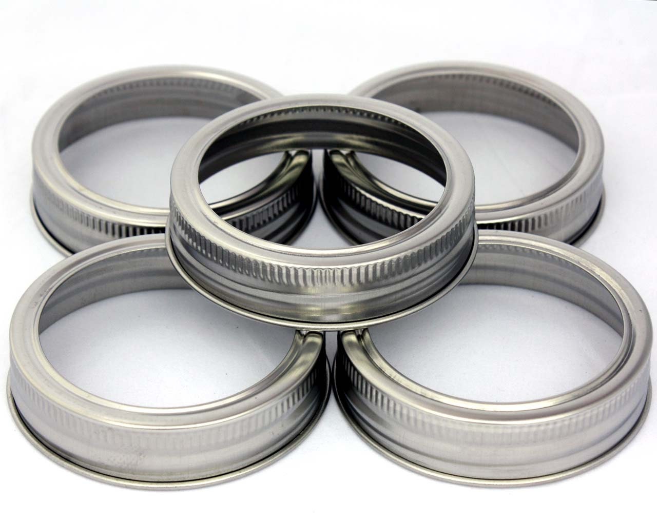 5 Stainless Steel Rust Proof Bands / Rings for Regular Mouth