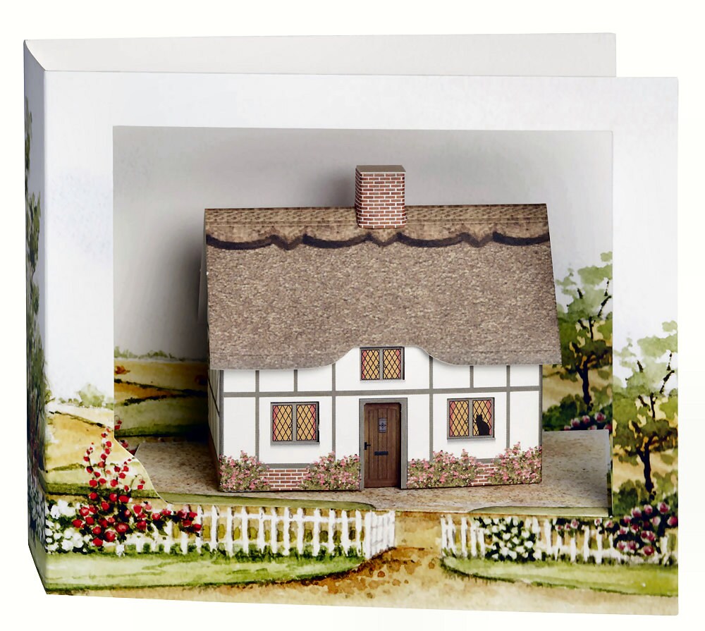 Miniature House kit and card. Model kit. 3d by BarleycornDesigns