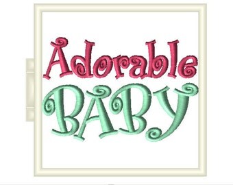 4x4 adorable baby embroidery design for matching mommy baby shirts