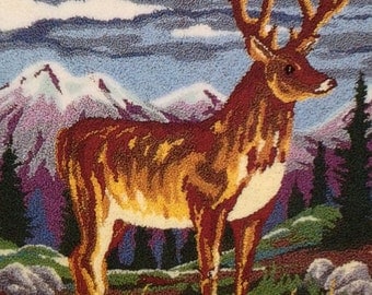Webster Punch Needle Large A3 Size Highland Stag Punch Needle Embroidery Kit