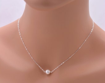 pearl necklace floating jewelry single