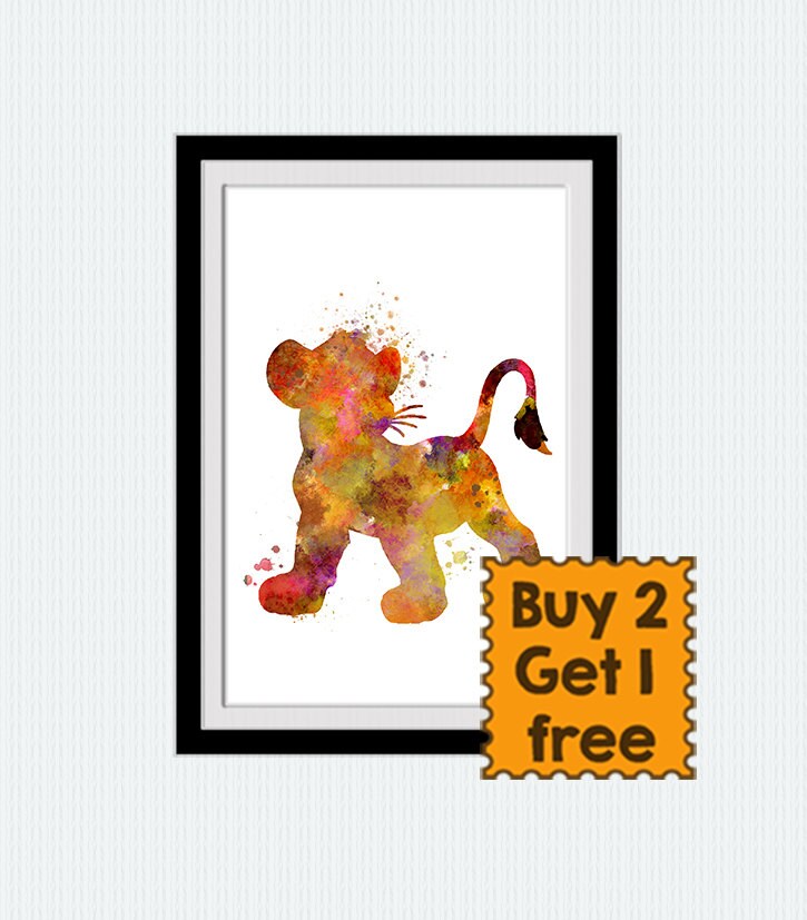 Lion King Watercolor Print Simba Watercolor Print Simba Poster