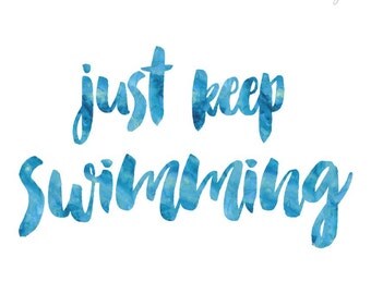 Items similar to Custom Just Keep Swimming FINDING NEMO quote from Dory