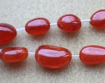 Carnelian 12-20mm Orange Smooth Graduated Nugget Beads A Grade