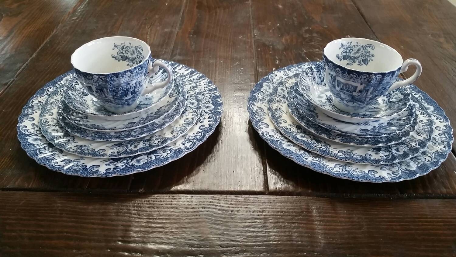 Johnson Brothers English Ironstone Blue China 2 place by MammaCan