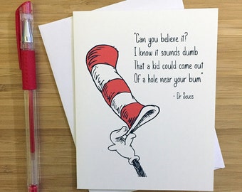 Funny Pregnancy Card, Baby Shower Gift, Dr Seuss Funny, Pregnancy Funny, Funny expecting card, Pregnancy Announcement, New Baby Card