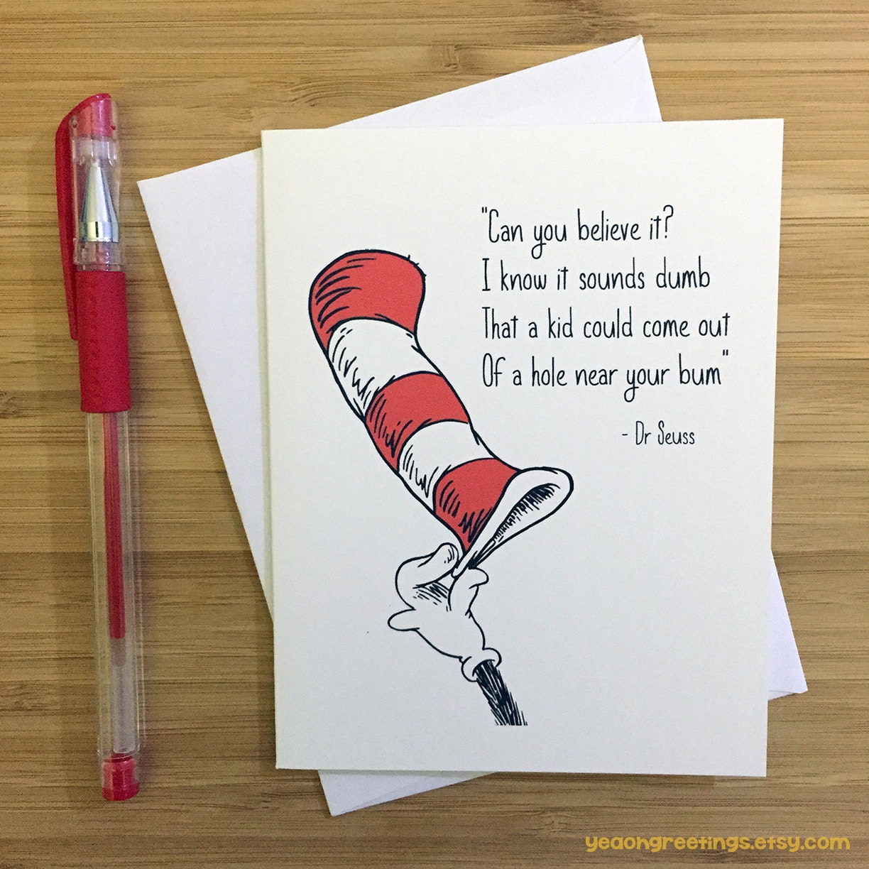 Funny Pregnancy Card Baby Shower Gift Dr Seuss Funny