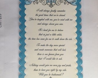 Items similar to Will You Be My BRIDESMAID? Poem - Tulip Butterfly ...