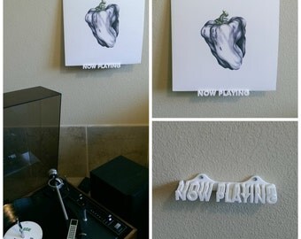 vinyl mount record shelf display 3d playing