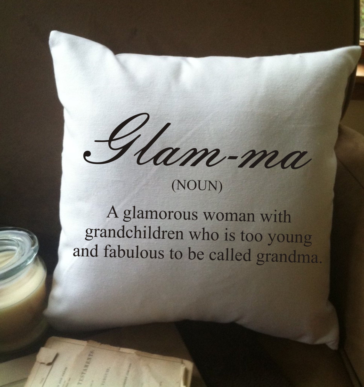 glam-ma glamma glamorous grandma throw pillow cover