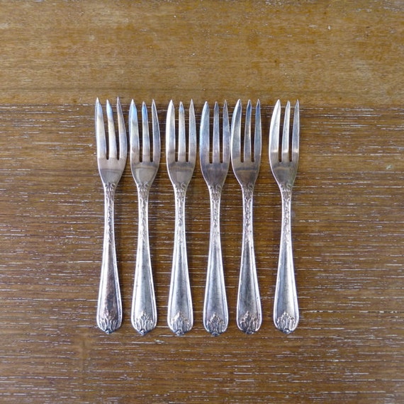 6 x Vintage Rodd EPNS A1 Cake Forks Silver Plated by eclecticmoi