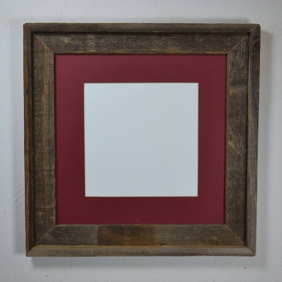 12x12 photo frame from reclaimed wood with mat for 10x10 or