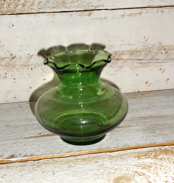Small Antique Bud VaseGreen Glass Vase Small by TheRusticCityChick