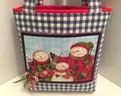 Fabric Gift Tote Bag, Christmas, Gift Wrap, Holiday Birthday, Gift Bag, Snow People, Christmas, Appliqued Tote, Embellished Tote Bag Fabric Gift Tote Bag, Christmas, Gift Wrap, Holiday Birthday, Gift Bag, Snow People, Christmas, Appliqued Tote, Embellished Tote Bag