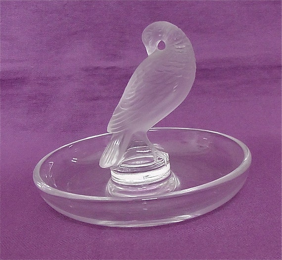 Lalique Crystal Ring Holder/Trinket Dish