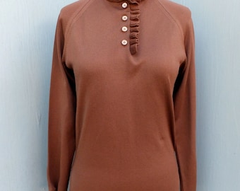 Vintage 1980s GIVENCHY Sport, Knit Top, Brown Pull Over, Sportswear, Casual Attire, Designer, size 34