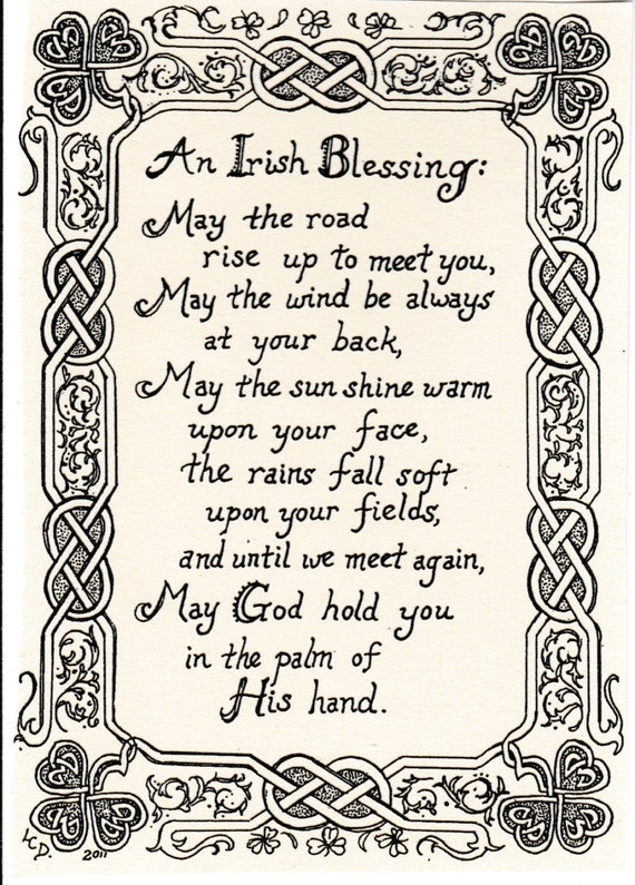 An Irish Blessing wiith illustrated border: 6-pack of blank