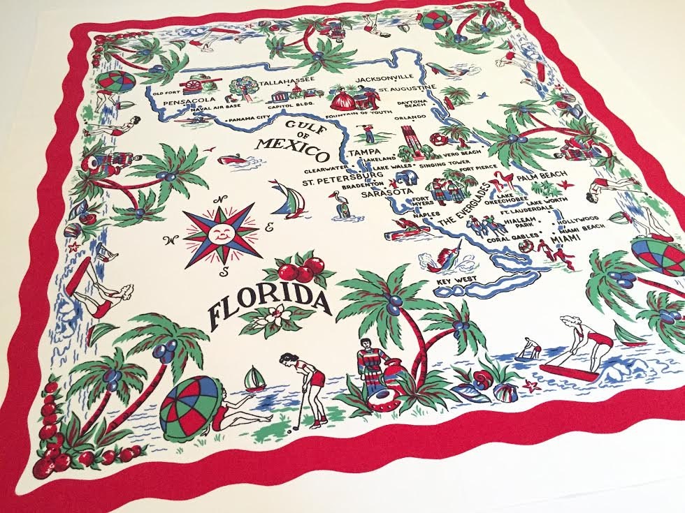 Vintage Florida Tablecloth 1