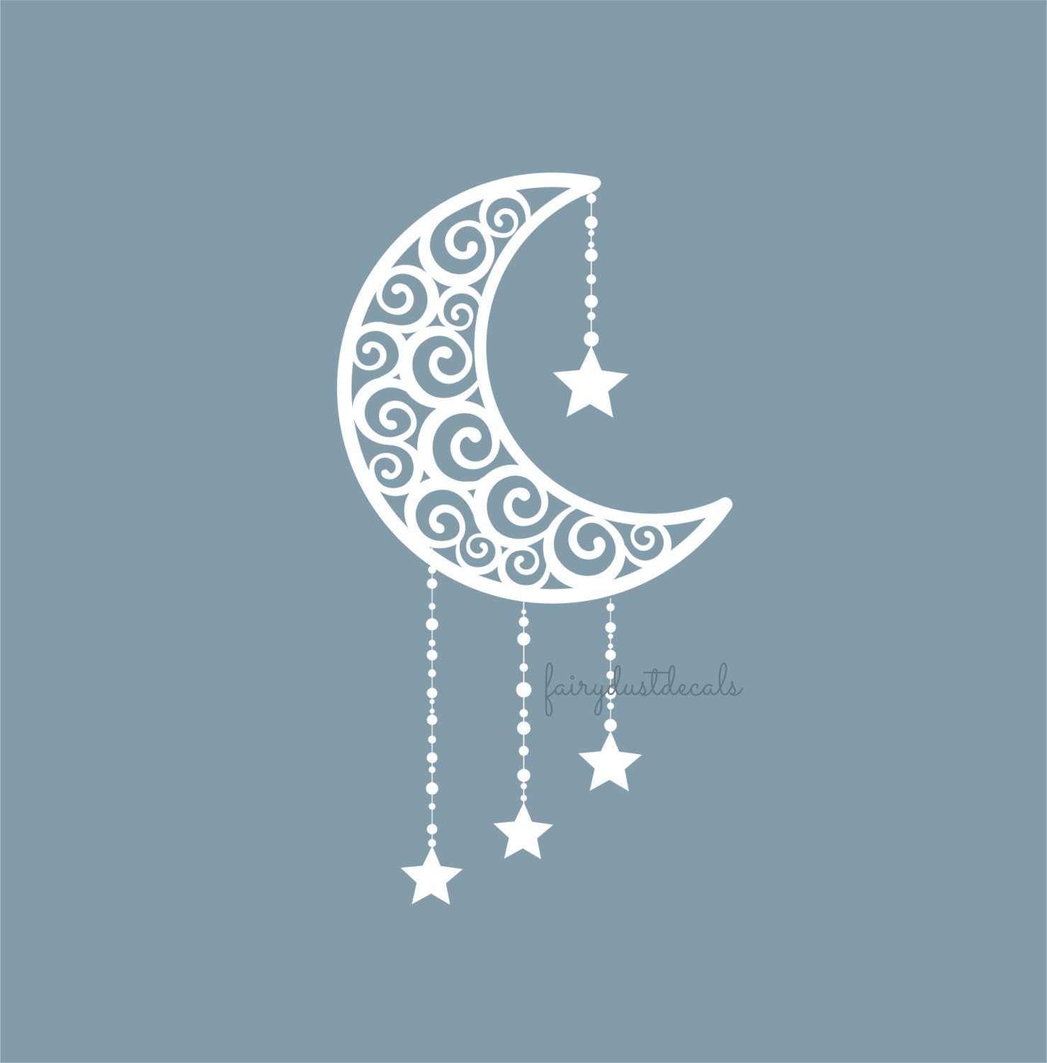 Moon Decal crescent moon vinyl wall decal moon and stars