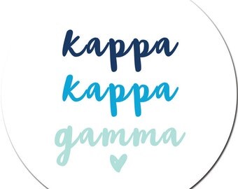 Set of Custom Sorority Stickers / Bid Day / Kappa Kappa Gamma Heart
