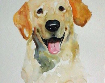 CUSTOM PET PORTRAIT (large size) Original watercolor painting 11x14inch