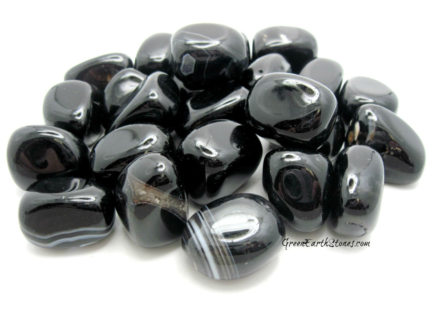 ONE Black Agate Tumbled Stone Premium Crystal Healing Feng