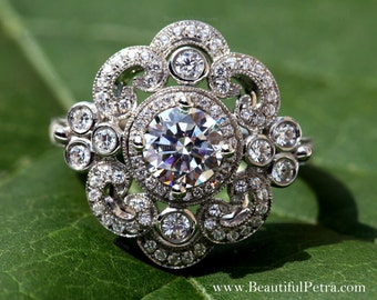 14k white gold diamond engagement ring halo by beautiful petra