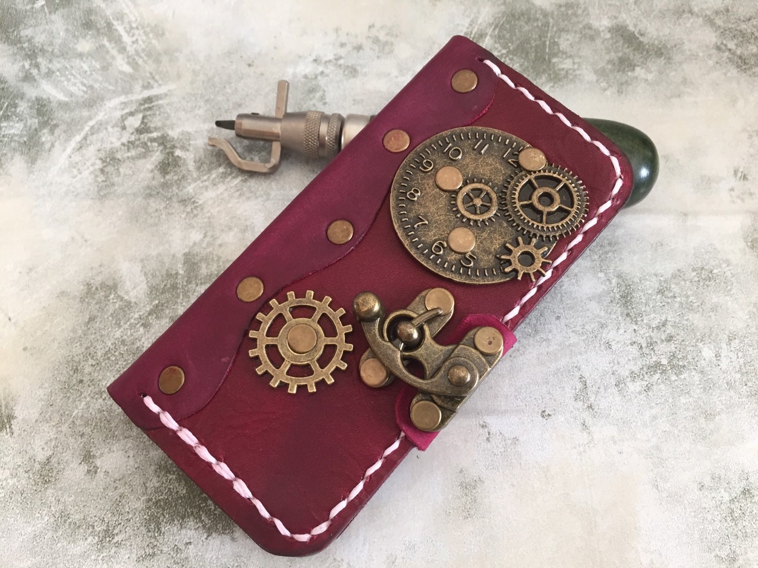 Handmade leather iPhone 5 case leather iPhone 5S by PapyrusCrafts
