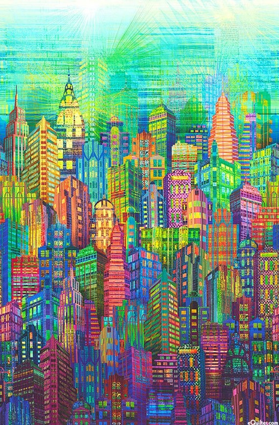 Skylines from Hoffman Fabrics New York by meanderingthread