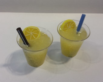 American Girl Doll Food Drinks 2 Glasses Frozen Lemonade