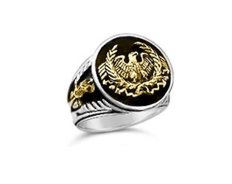 Roman Eagle Fasces Mens Signet ring sterling silver.925 by 3dgeo