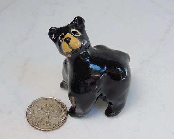 ceramic black bear figurine