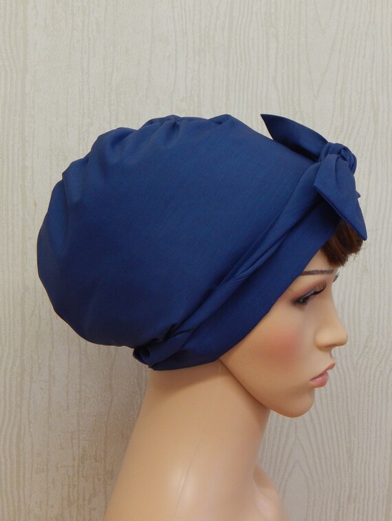 Items similar to Blue Head Scarf , Jewish Hair Cover, Cotton Head Wrap