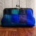 Peacock wedding, multi colored clutch, peacock clutch purse, silk clutch bag in frame, blue, teal, purple