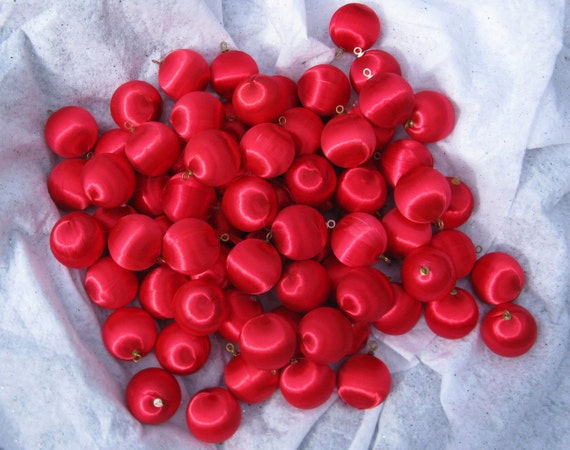 75 Red Satin Christmas Balls 2 12 Inch Styrofoam Centers 