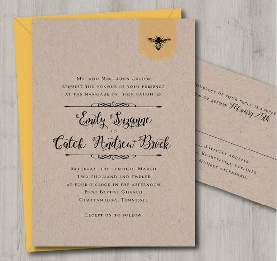 Bumble Bee Wedding Invitations 6