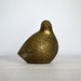 Vintage Brass Figurine, Quail Bird Bookend, Gold Tone Hollywood Regency Glam Statue, Shelf Sitter, Woodland