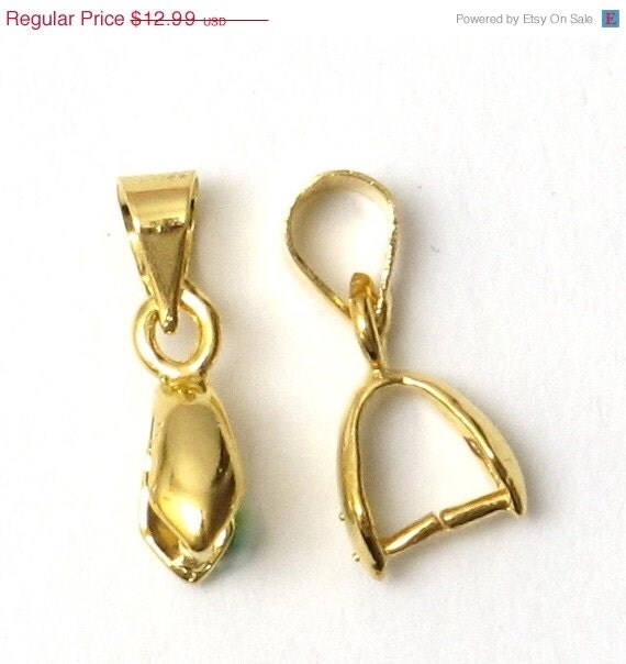 50 pcs Gold Necklace Bail Enhancer Jewelry by mixnmatchsupplies