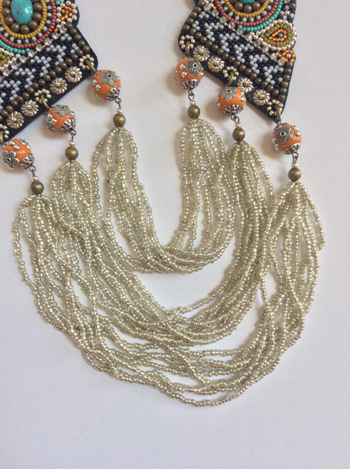 Bead Embroidery Necklace Statement Necklace