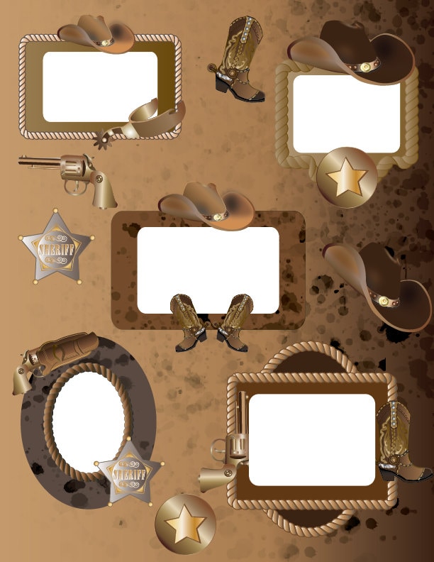 Western Cowboy Border clipart Graphics High Resolution