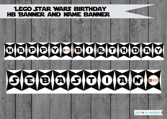 Items similar to Lego Star Wars Birthday printable banners! Happy ...