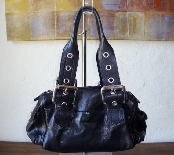 Francesco BIASIA Italy Black Leather Handbag by Deliciousbling