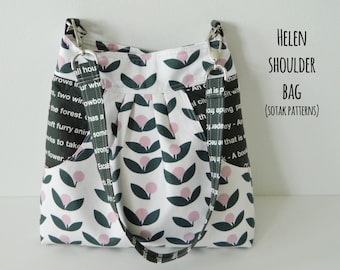 Helen Shoulder Bag {PDF sewing pattern} instant download, sewing, large front pocket, unique, purse, shoulder bag, sotak patterns