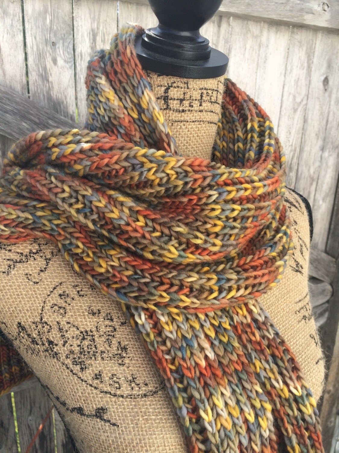 Knit Scarf Chunky Scarf Merino Fishermans Ribbed Scarf