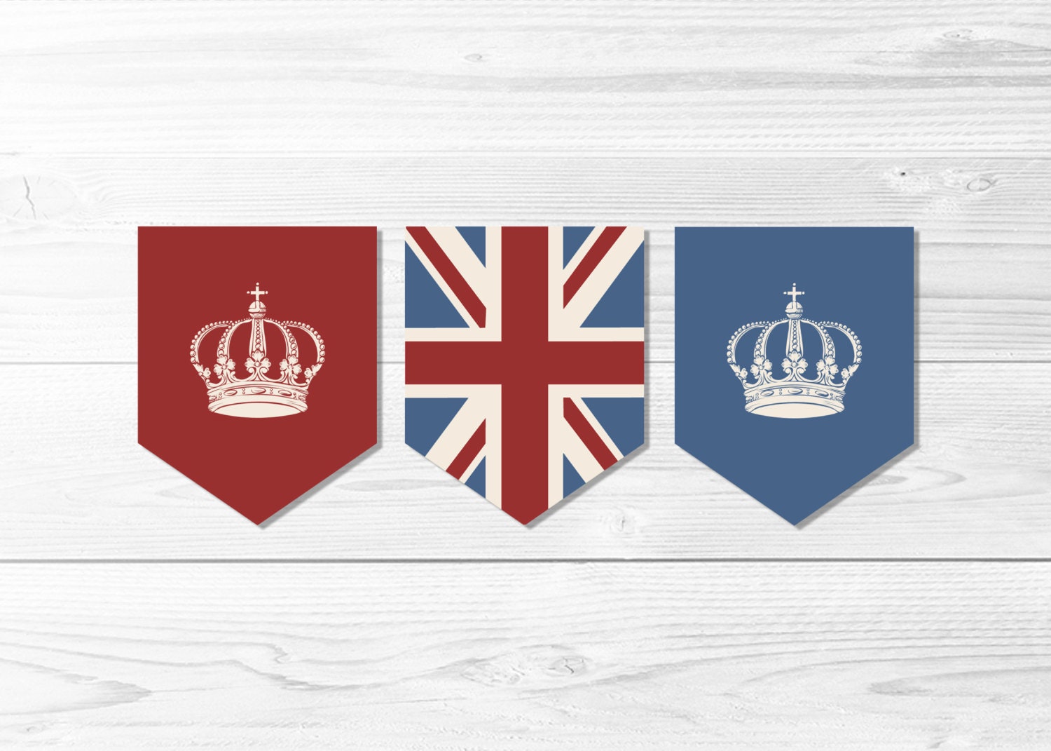 British Flag Banner Trio Vintage Union Jack UK Flag Union