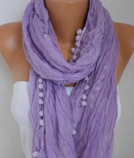 Lilac Scarf Lavender Summer Fashion Cowl Scarf Bridesmaid